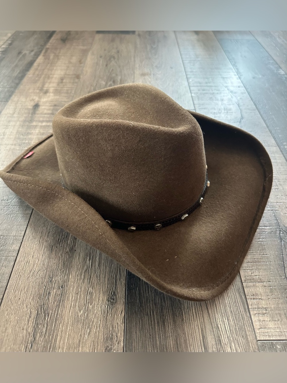 Bullhide Cowgirl Hat Light Brown with Metal Accents Size Medium